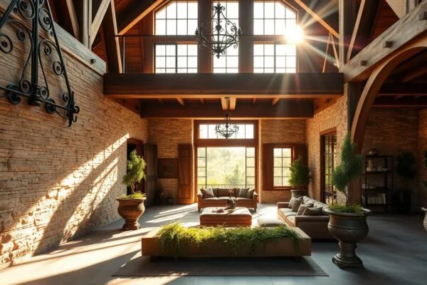 Rustico e sofisticado em arquitetura